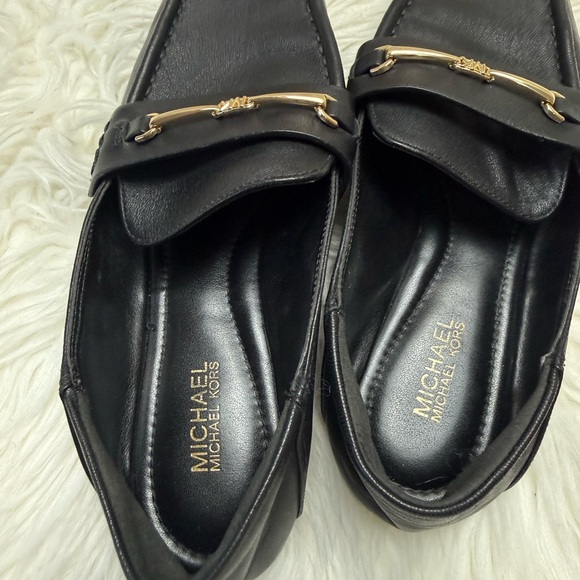 Michael Kors Black Loafers Gold Horsebit Flats Women’s Slip On 5.5 - Picture 6 of 7